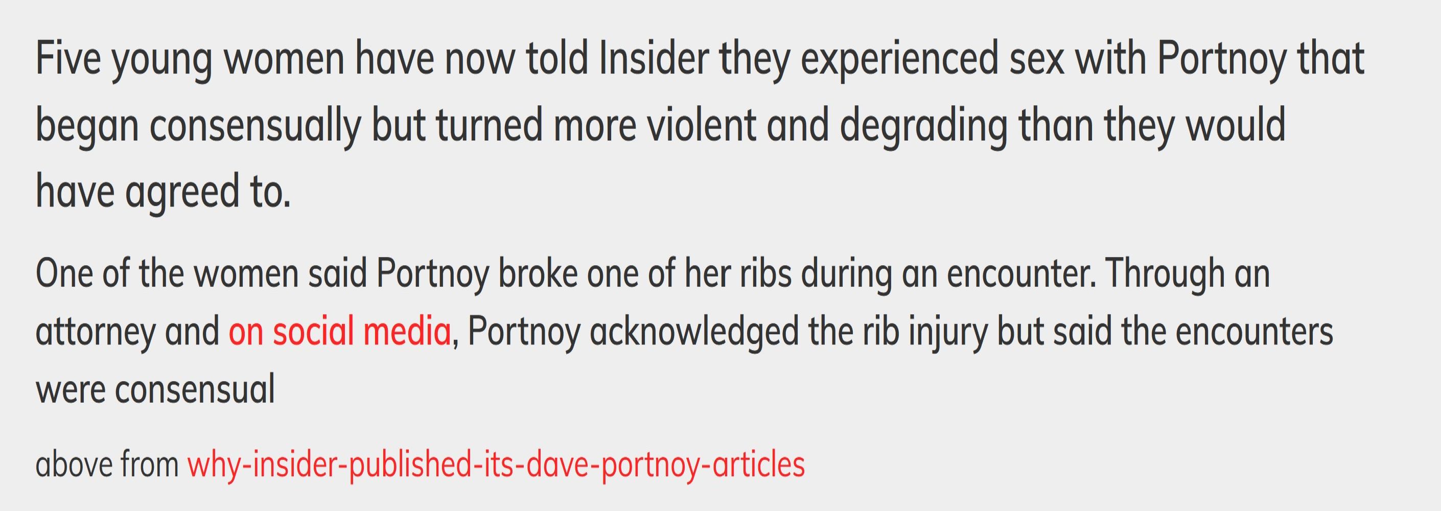 Allegations against Portnoy